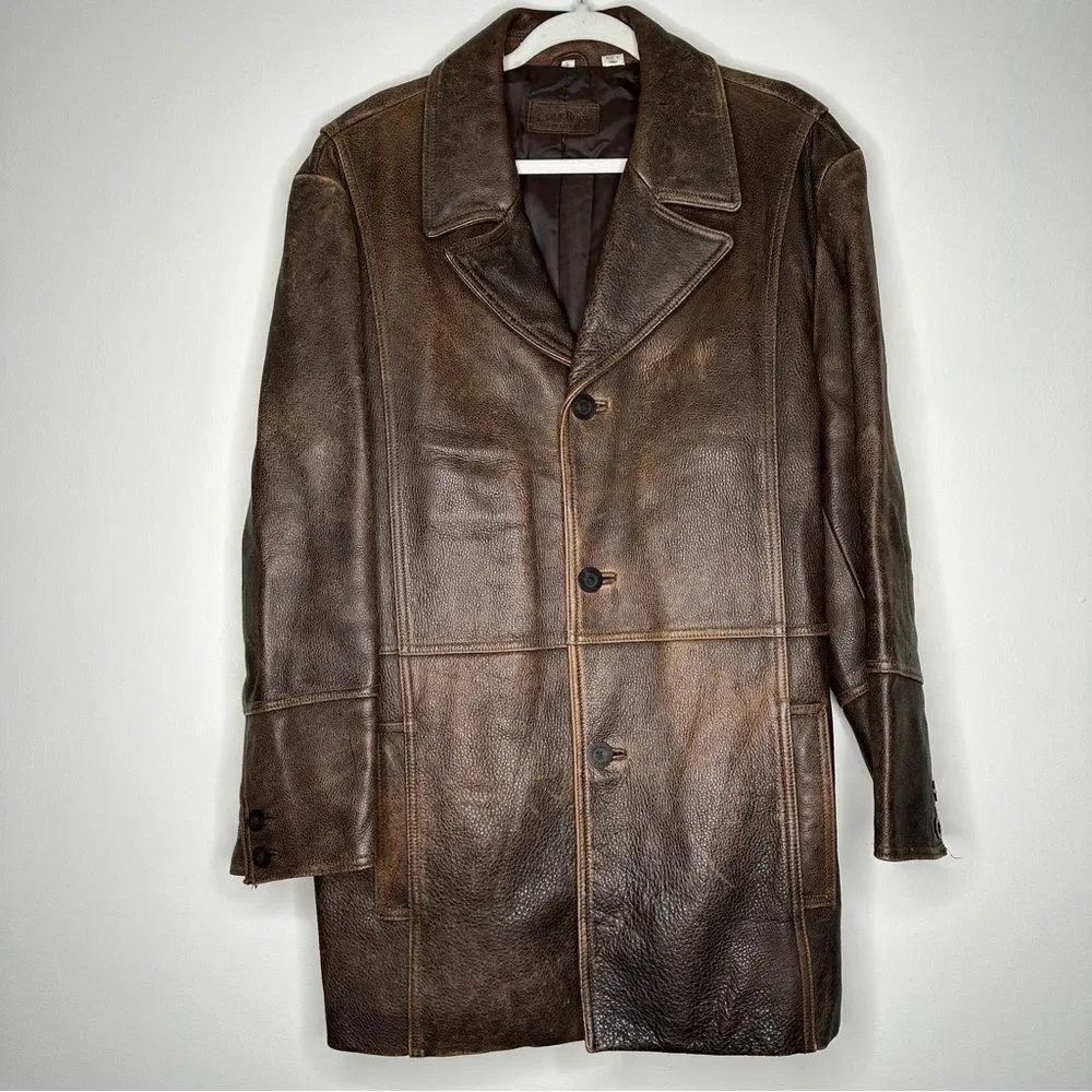 Club Room by Charter Club‎ Vintage 100% Genuine Leather Jacket